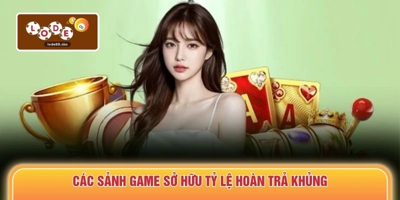 Các sảnh game sở hữu tỷ lệ hoàn trả khủng