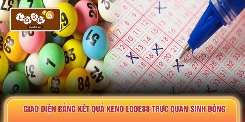 Giao diện bảng kết quả keno LODE88 trực quan sinh động