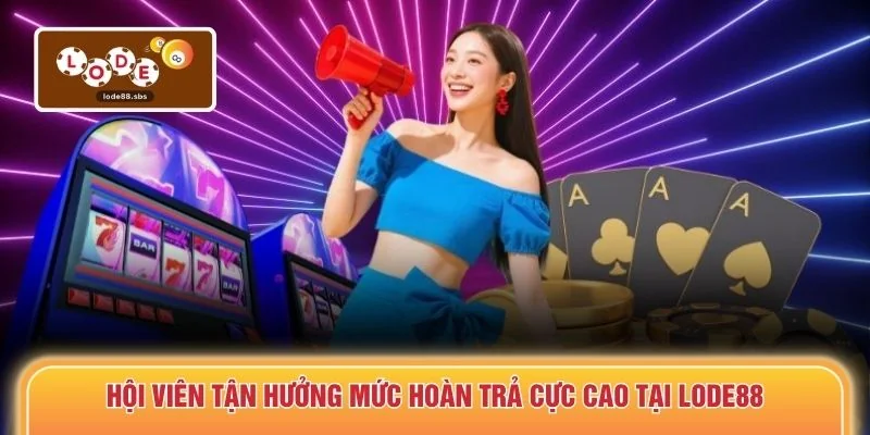 Hội viên tận hưởng mức hoàn trả cực cao tại LODE88